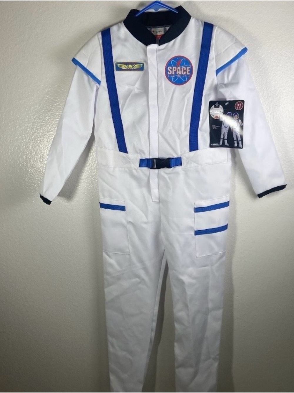 Kids White and Blue Space-Themed Jumpsuit - Brand Unspecified